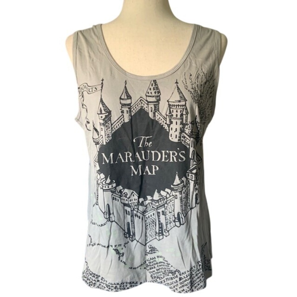 NWT Harry Potter Marauder's Map Glow in the Dark Tank Top XL Hogwarts Fantasy